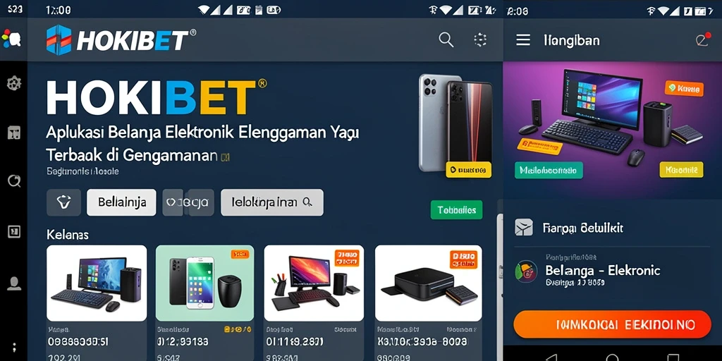 Tampilan antarmuka HOKIBET dengan berbagai pilihan produk elektronik.
