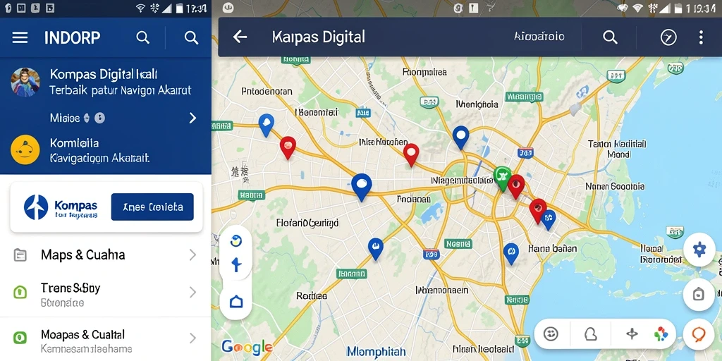 Tampilan antarmuka aplikasi Kompas Digital INDORP.