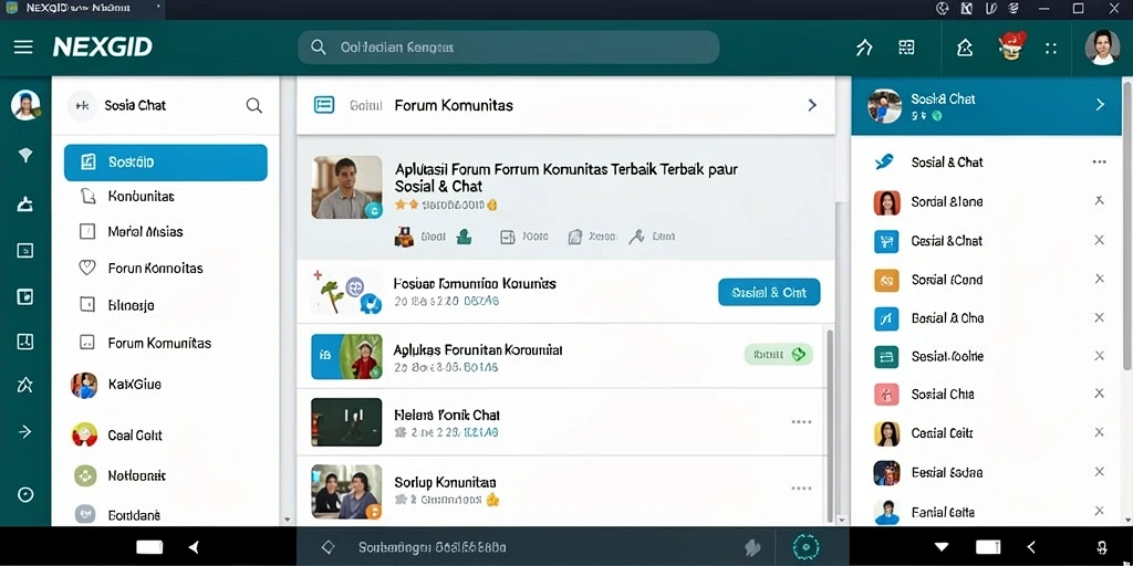 Tampilan antarmuka pengguna NEXGID yang menarik dan fungsional untuk Forum Komunitas.
