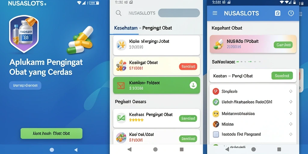 Tampilan antarmuka NUSASLOTS dengan pengingat obat yang jelas.