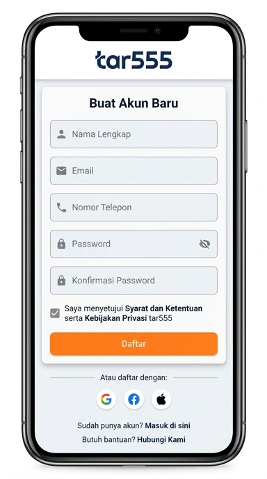 Cara Mudah Daftar Akun Baru Tar555